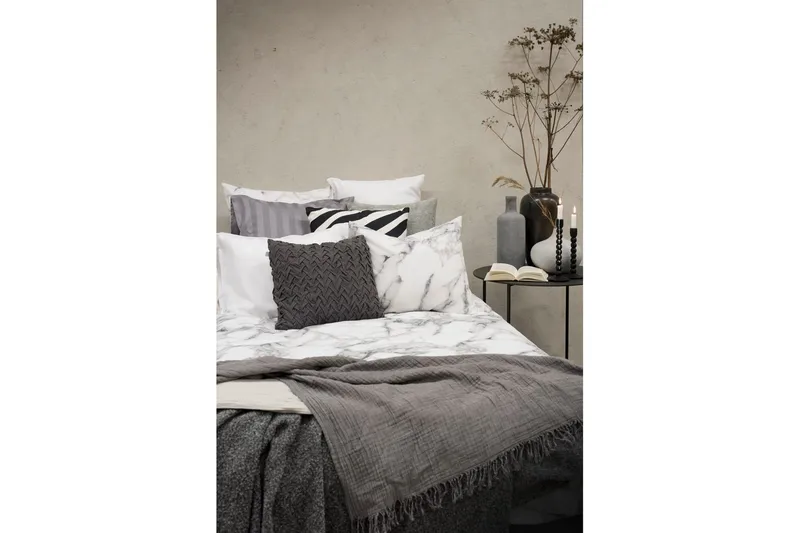 Påslakanset Enkelsäng 2-Dels Marmor Vit - Borganäs of Sweden - Textilier & mattor - Sängkläder - Bäddset & påslakanset