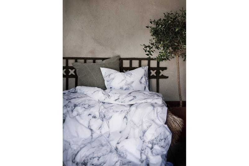 Påslakanset Enkelsäng 2-Dels Marmor Vit - Borganäs of Sweden - Textilier & mattor - Sängkläder - Bäddset & påslakanset