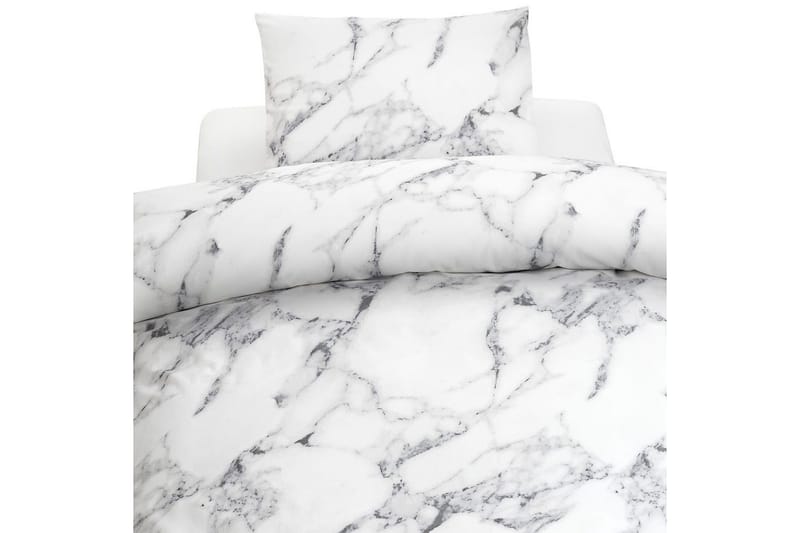 Påslakanset Enkelsäng 2-Dels Marmor Vit, Borganäs of Sweden