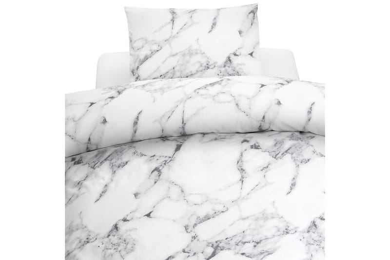 Påslakanset Enkelsäng 2-Dels Marmor Vit