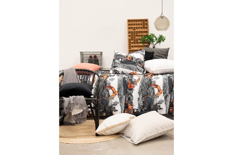 Påslakanset Enkelsäng 2-Dels Maskiner Orange - Franzén - Textilier & mattor - Sängkläder - Bäddset & påslakanset