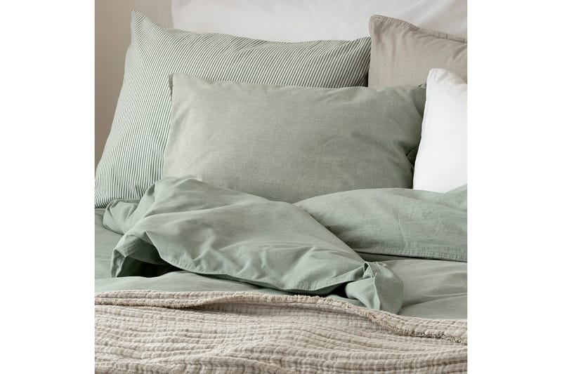 Påslakanset Enkelsäng 2-Dels Washed - Grön - Textilier & mattor - Sängkläder - Bäddset & påslakanset