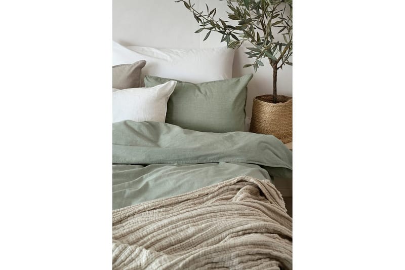 Påslakanset Enkelsäng 2-Dels Washed - Grön - Textilier & mattor - Sängkläder - Bäddset & påslakanset