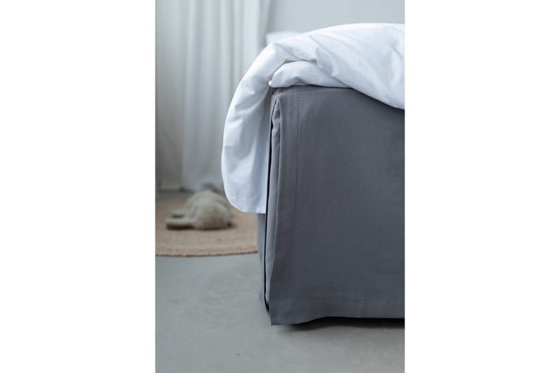 Sängkappa 160 x 200 + 58 cm Mörkgrå - Mörkgrå - Textilier & mattor - Sängkläder - Sängkappor & kantklädsel - Sängkappa kontinentalsäng