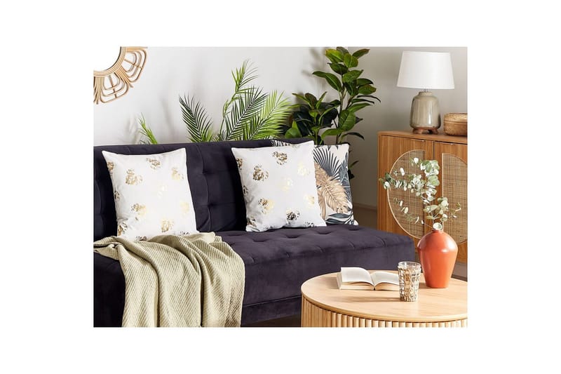 Prydnadskuddar Goldenrod set om 2 Vitt/guld - Vitt/guld - Textilier & mattor - Sängkläder - Sovkudde - Huvudkudde & Innerkudde