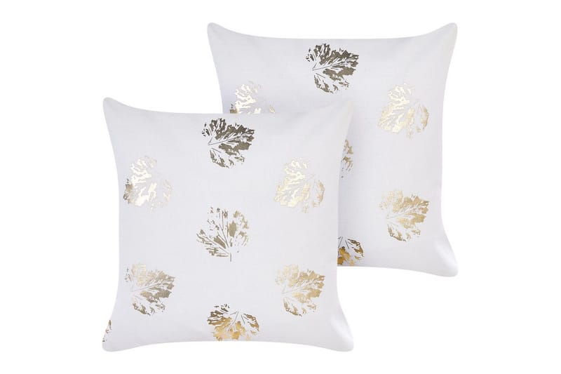Prydnadskuddar Goldenrod set om 2 Vitt/guld, Vitt/guld