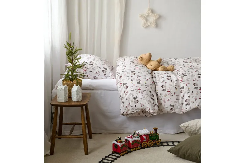 Påslakanset Enkelsäng 2-Dels Fingal Jul Vit - Vit - Textilier & mattor - Sängkläder - Täcke