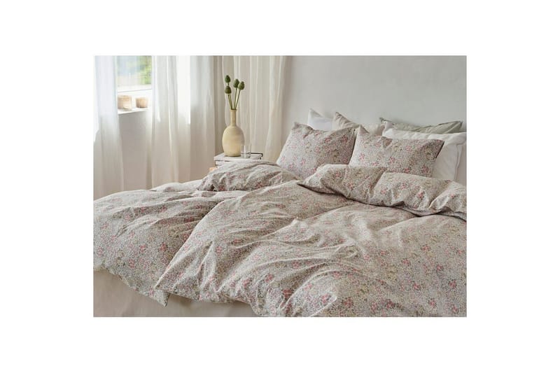 Påslakanset Enkelsäng 2-Dels Floret Sand - Brun - Textilier & mattor - Sängkläder - Täcke