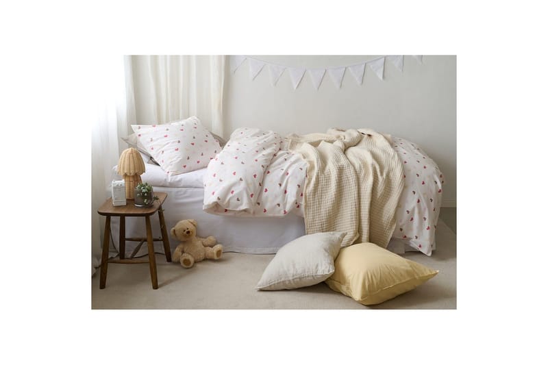 Påslakanset Enkelsäng 2-Dels Hjärtrud - Beige - Textilier & mattor - Sängkläder - Täcke