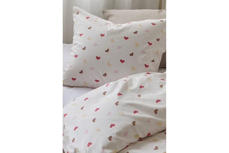 Påslakanset Enkelsäng 2-Dels Hjärtrud - Beige - Textilier & mattor - Sängkläder - Täcke