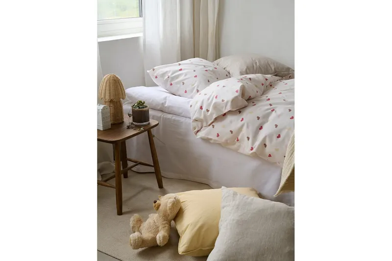 Påslakanset Enkelsäng 2-Dels Hjärtrud - Beige - Textilier & mattor - Sängkläder - Täcke