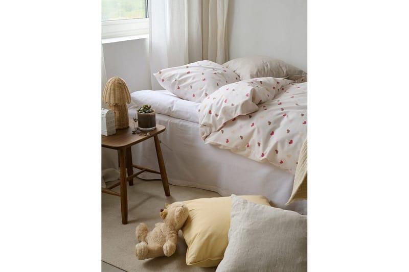 Påslakanset Enkelsäng 2-Dels Hjärtrud - Beige - Textilier & mattor - Sängkläder - Bäddset & påslakanset - Bäddset dubbelsäng