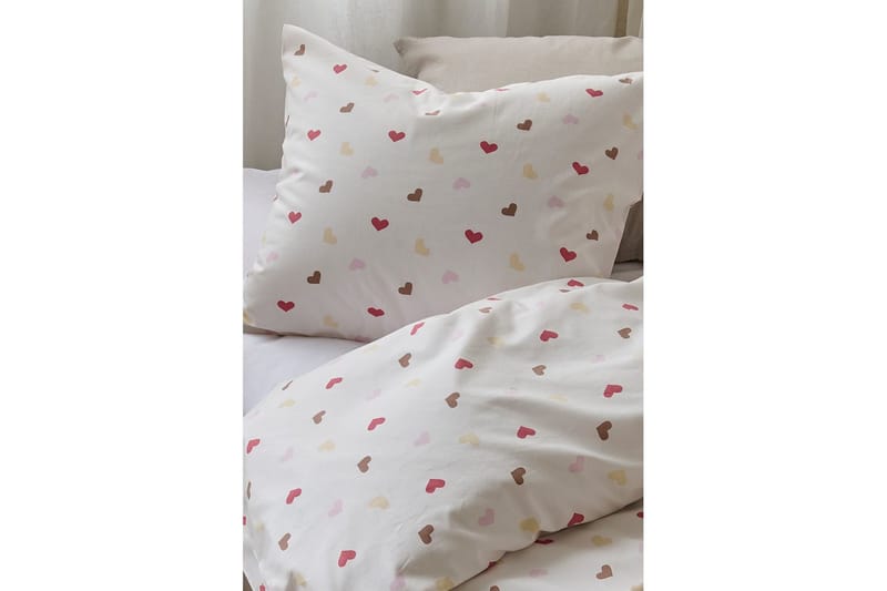 Påslakanset Enkelsäng 2-Dels Hjärtrud - Beige - Textilier & mattor - Sängkläder - Täcke
