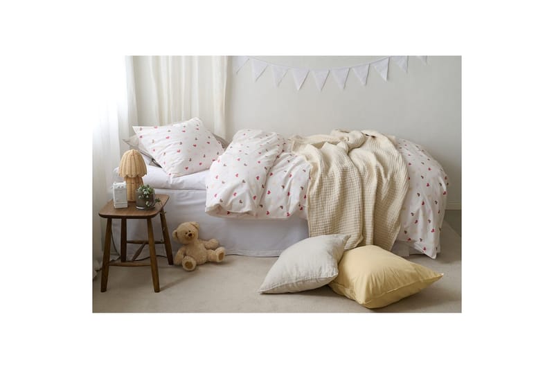 Påslakanset Enkelsäng 2-Dels Hjärtrud - Beige - Textilier & mattor - Sängkläder - Täcke