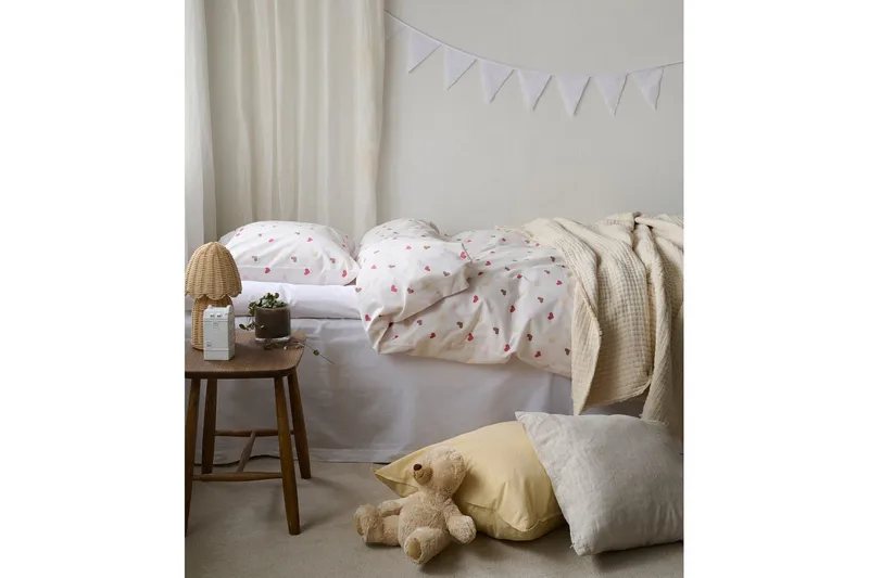Påslakanset Enkelsäng 2-Dels Hjärtrud - Beige - Textilier & mattor - Sängkläder - Täcke