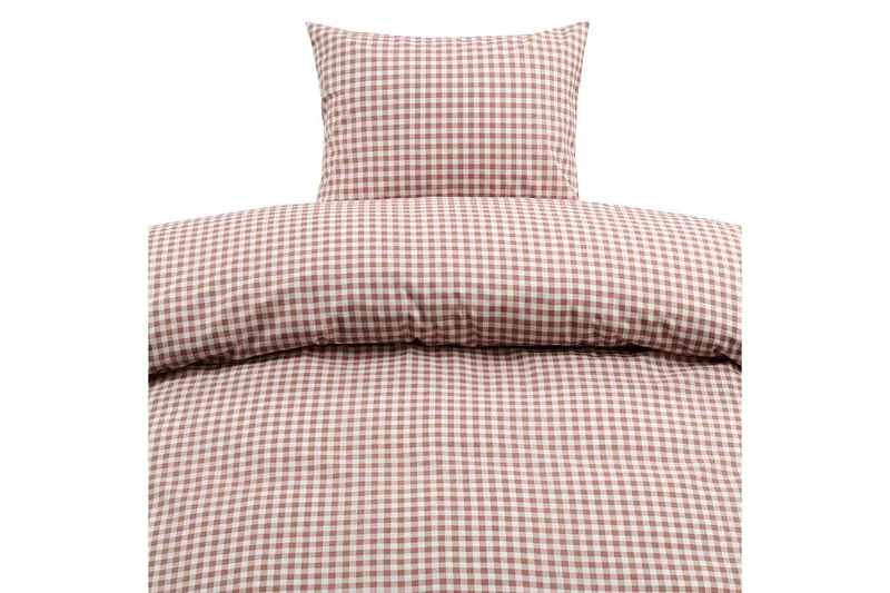 Påslakanset Enkelsäng 2-Dels Märta Ruta, Brun