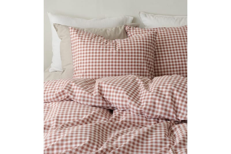 Påslakanset Enkelsäng 2-Dels Märta Ruta - Brun - Textilier & mattor - Sängkläder - Bäddset & påslakanset - Bäddset dubbelsäng