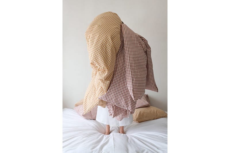 Påslakanset Enkelsäng 2-Dels Märta Ruta - Brun - Textilier & mattor - Sängkläder - Bäddset & påslakanset - Bäddset dubbelsäng