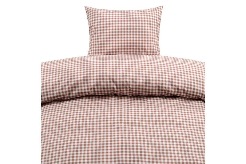 Påslakanset Enkelsäng 2-Dels Märta Ruta, Brun