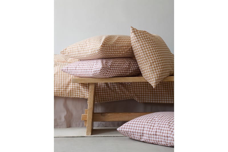 Påslakanset Enkelsäng 2-Dels Märta Ruta - Brun - Textilier & mattor - Sängkläder - Bäddset & påslakanset - Bäddset dubbelsäng
