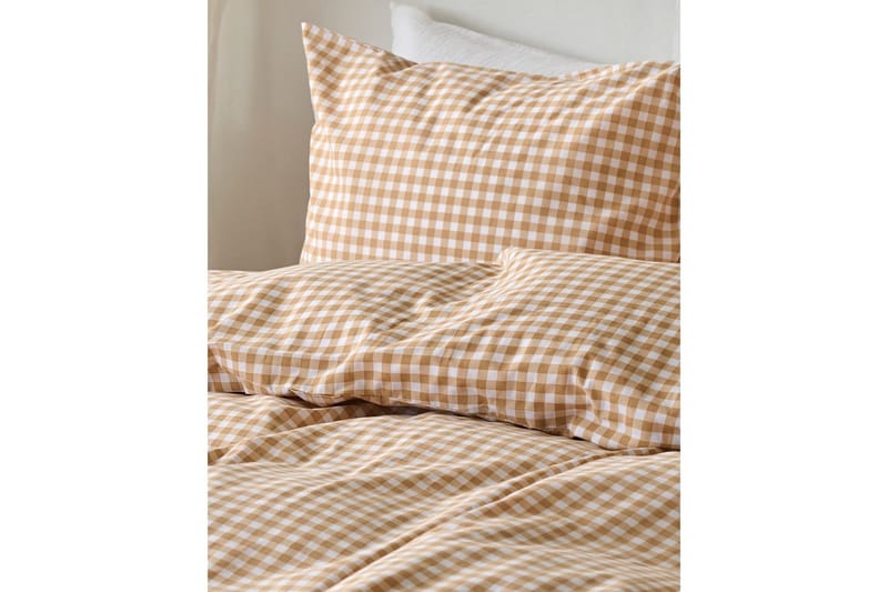 Påslakanset Enkelsäng 2-Dels Märta Ruta - Gul - Textilier & mattor - Sängkläder - Täcke