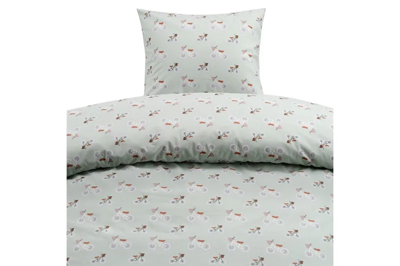 Påslakanset Enkelsäng 2-Dels Plingeling Grön, Grön