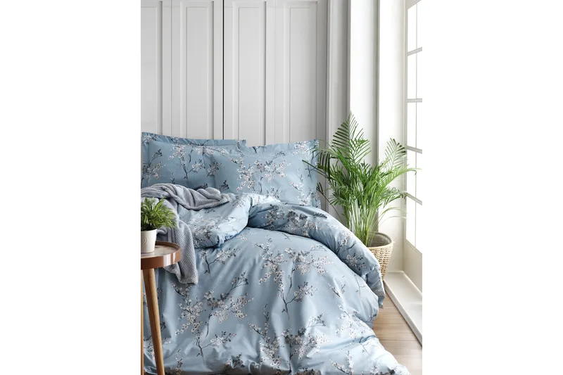 TÜRKIZ Bäddset Dubbelt 4-dels Ranforce Blå/Vit