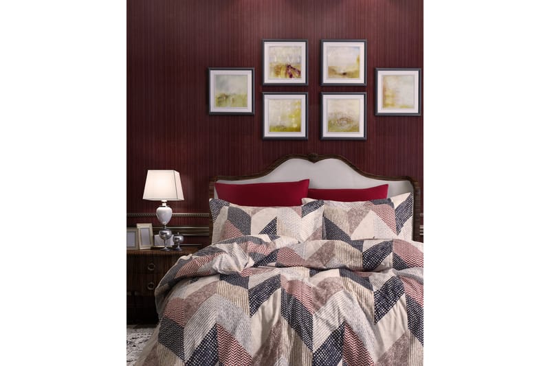 TÜRKIZ Bäddset Enkelt 3-dels Ranforce Creme/Brun/Beige