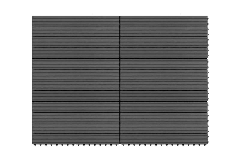 Markplattor 6 st WPC 60x30 cm 1,08 m² svart - Trall balkong