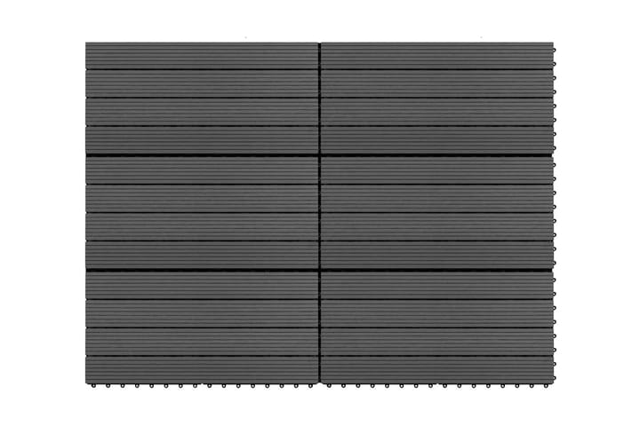 Markplattor 6 st WPC 60x30 cm 1,08 m² svart - Trall balkong