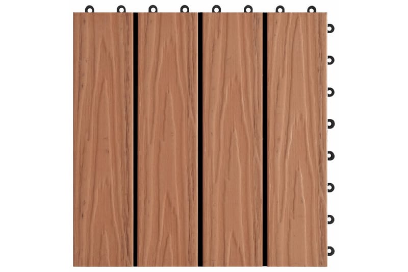 Trall 11 st djupt mönster WPC 30x30 cm 1 kvm ljusbrun - Brun - Trall balkong