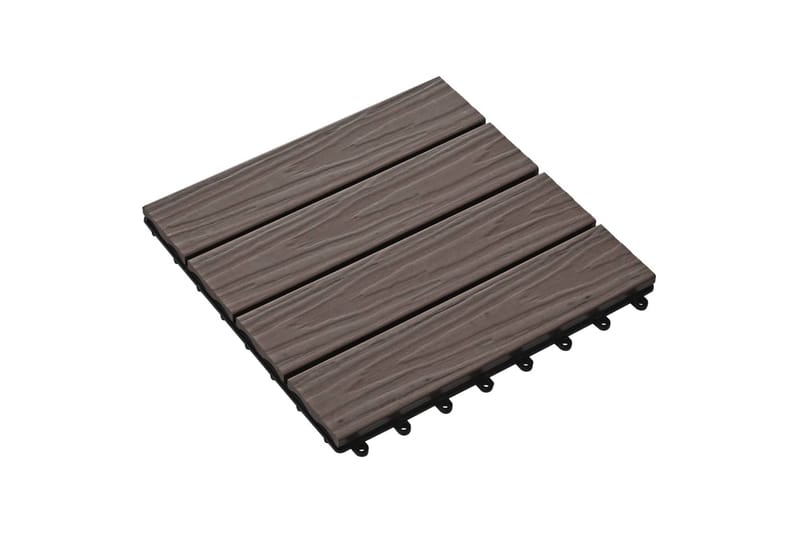 Trall 11 st djupt mönster WPC 30x30 cm 1 kvm mörkbrun - Brun - Trall balkong