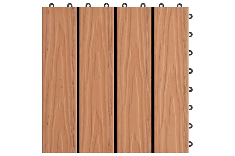 Trall 11 st djupt mönster WPC 30x30 cm 1 kvm teakfärg - Brun - Trall balkong
