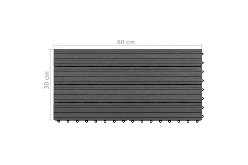 Markplattor 6 st WPC 60x30 cm 1,08 m² svart - Svart - Utemöbler - Balkong - Balkonggolv - Trall balkong