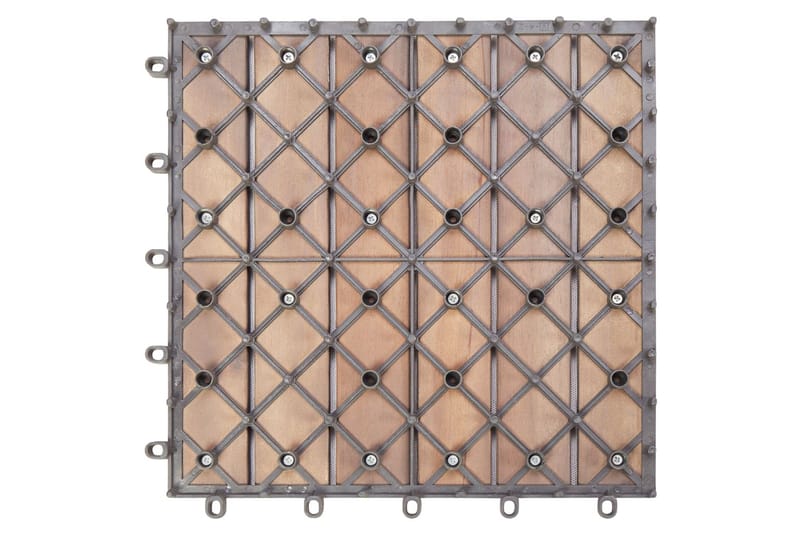 Trall 10 st grå 30x30 cm massivt akaciaträ - Grå - Utemöbler - Balkong - Balkonggolv - Trall balkong
