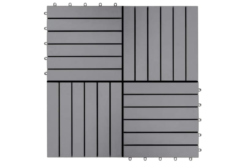 Trall 10 st grå 30x30 cm massivt akaciaträ - Grå - Utemöbler - Balkong - Balkonggolv - Trall balkong