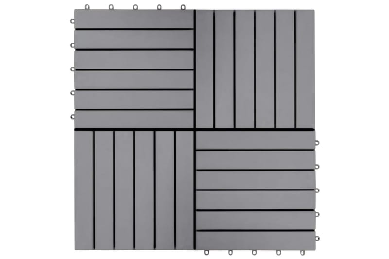 Trall 10 st grå 30x30 cm massivt akaciaträ - Grå - Trall balkong