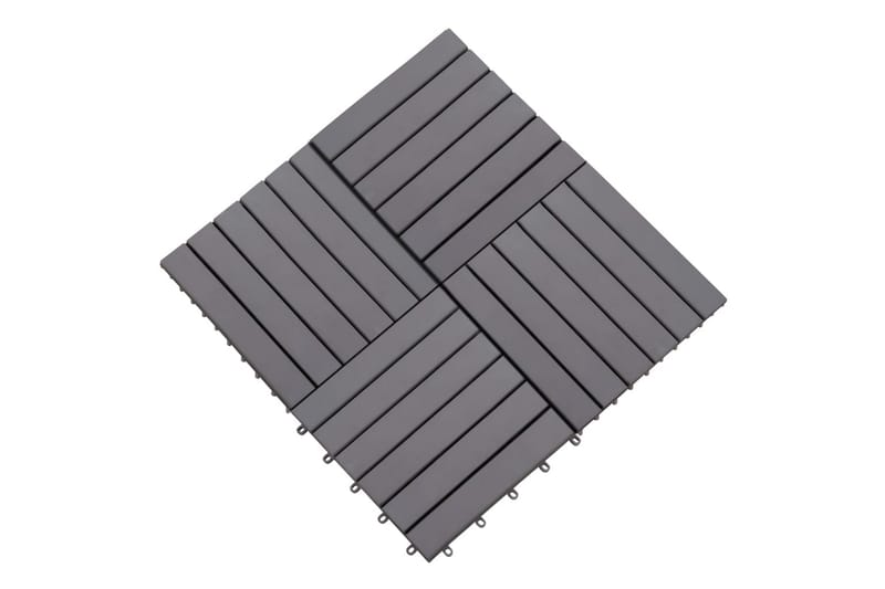 Trall 10 st grå 30x30 cm massivt akaciaträ - Grå - Utemöbler - Balkong - Balkonggolv - Trall balkong