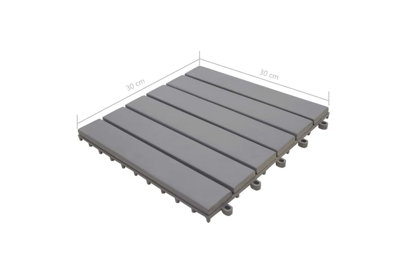 Trall 10 st grå 30x30 cm massivt akaciaträ - Grå - Utemöbler - Balkong - Balkonggolv - Trall balkong