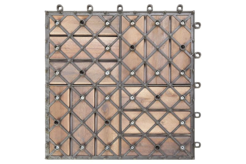 Trall 10 st grå 30x30 cm massivt akaciaträ - Grå - Utemöbler - Balkong - Balkonggolv - Trall balkong