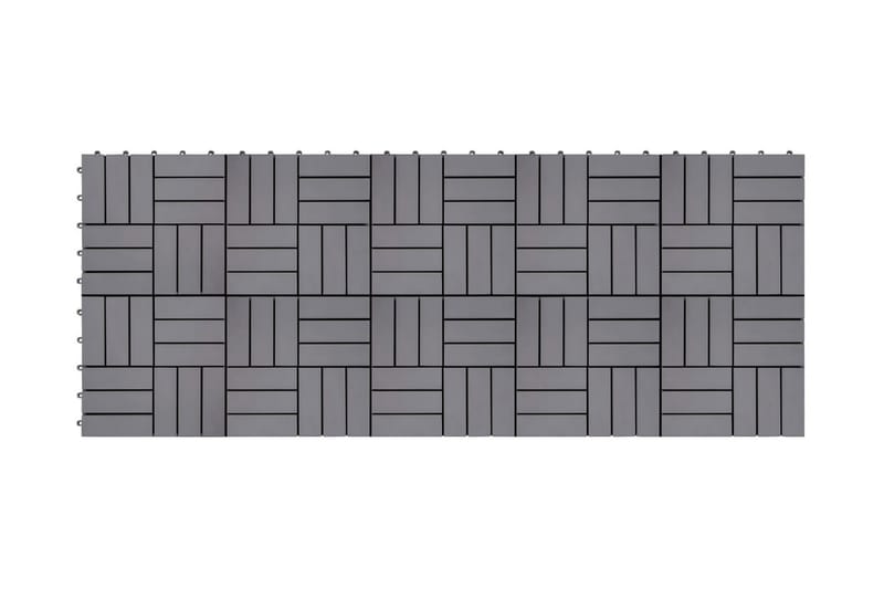 Trall 10 st grå 30x30 cm massivt akaciaträ - Grå - Trall balkong