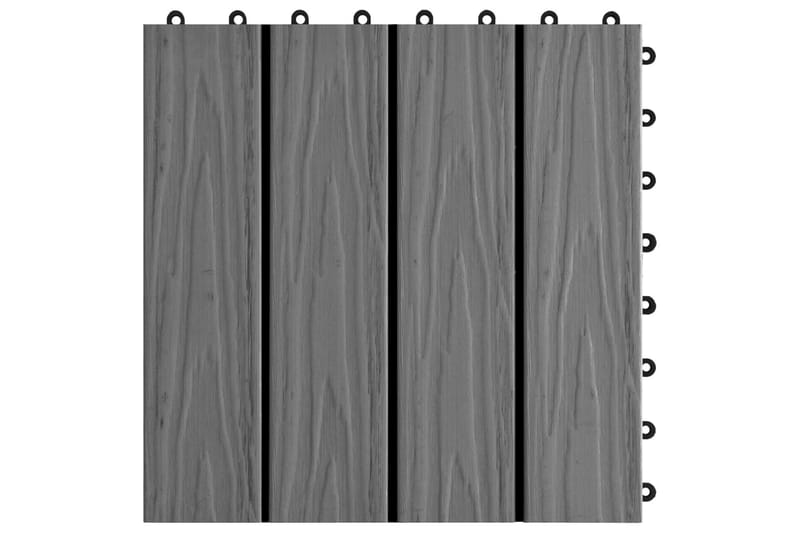 Trall 11 st djupt mönster WPC 30x30 cm 1 kvm grå - Grå - Trall balkong