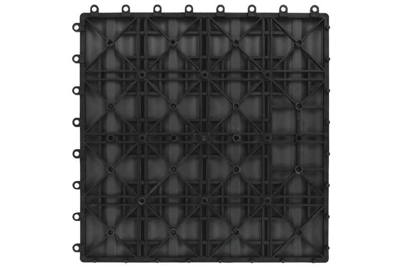 Trall 11 st djupt mönster WPC 30x30 cm 1 kvm svart - Svart - Trall balkong