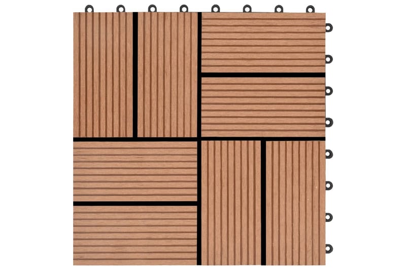 Trall 11 st WPC 30x30 cm 1 kvm brun - Brun - Utemöbler - Balkong - Balkonggolv - Trall balkong
