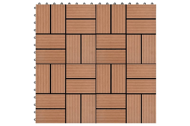 Trall 11 st WPC 30x30 cm 1 kvm brun - Brun - Utemöbler - Balkong - Balkonggolv - Trall balkong