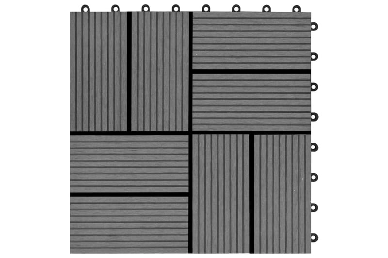 Trall 11 st WPC 30x30 cm 1 kvm grå - Grå - Trall balkong