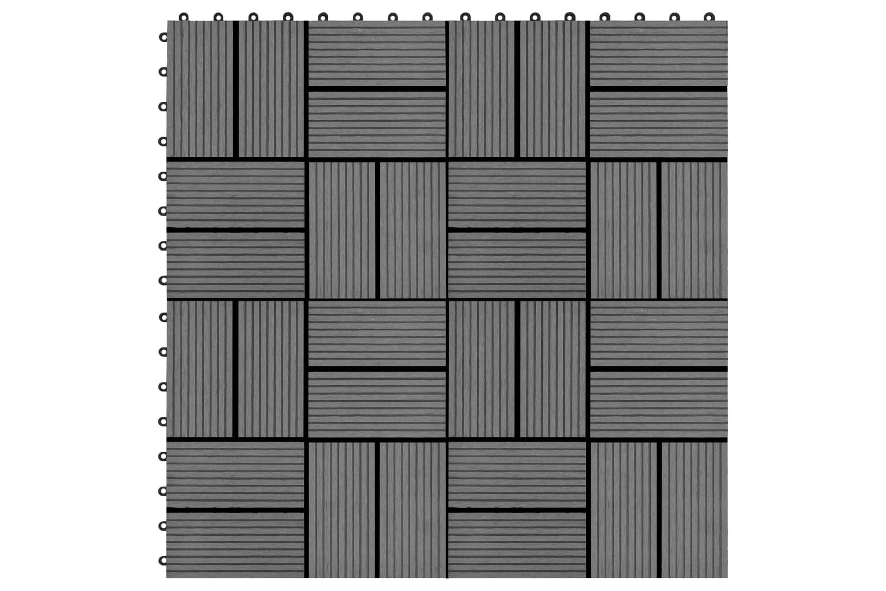 Trall 11 st WPC 30×30 cm 1 kvm grå – Grå