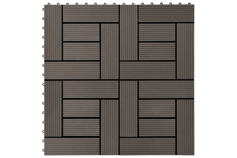 Trall 11 st WPC 30x30 cm 1 kvm mörkbrun - Brun - Trall balkong
