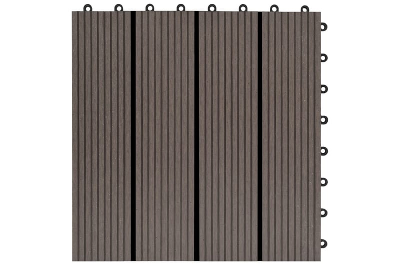 Trall 11 st WPC 30x30 cm 1 kvm mörkbrun - Brun - Utemöbler - Balkong - Balkonggolv - Trall balkong
