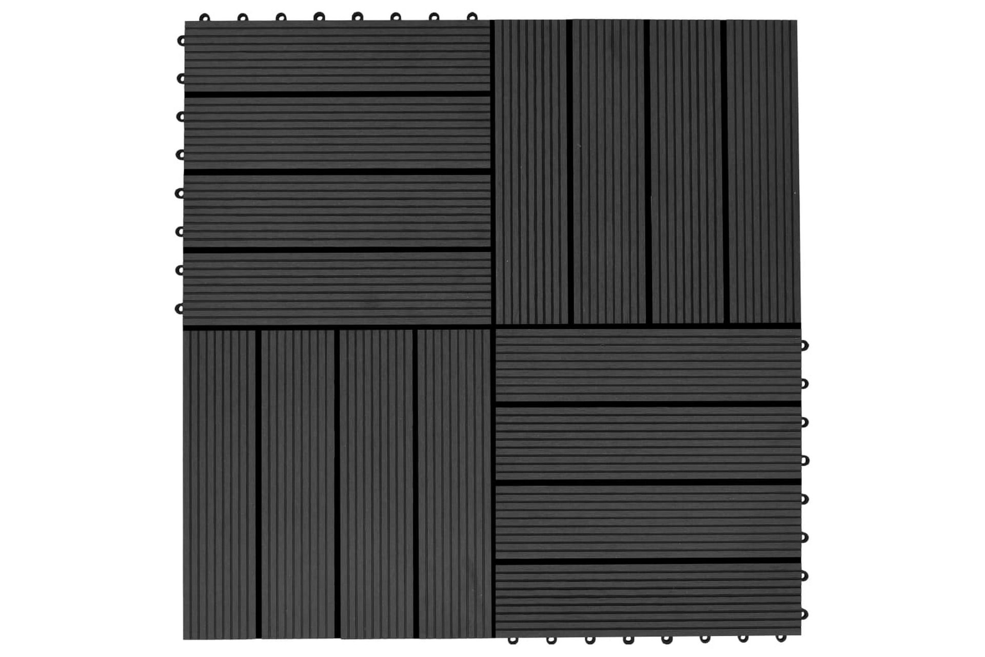 Trall 11 st WPC 30x30 cm 1 kvm svart - Svart